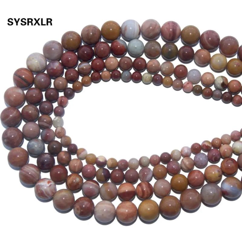 Pink Petrified Wood Stone Beads 6-12 MM Strand 15''
