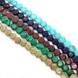 Natural Stone Colored Hexagon Beads for DIY Jewelry Making