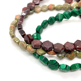 Natural Stone Colored Hexagon Beads for DIY Jewelry Making