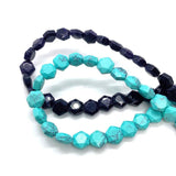 Natural Stone Colored Hexagon Beads for DIY Jewelry Making