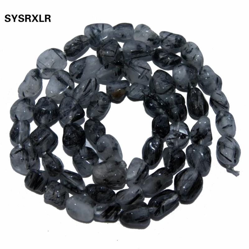 5-8mm Rutilated Quartz Stone Beads for Jewelry Making