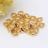 35pcs 14K Plated Triangle Cube Spacer Beads 2mm Hole Metal Loose Beads