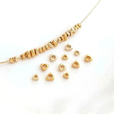 35pcs 14K Plated Triangle Cube Spacer Beads 2mm Hole Metal Loose Beads