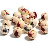 16mm Wood Christmas Elk Tree Spacer Beads DIY Bracelet Jewelry Making