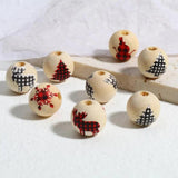 16mm Wood Christmas Elk Tree Spacer Beads DIY Bracelet Jewelry Making