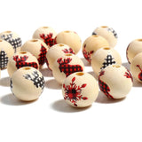 16mm Wood Christmas Elk Tree Spacer Beads DIY Bracelet Jewelry Making