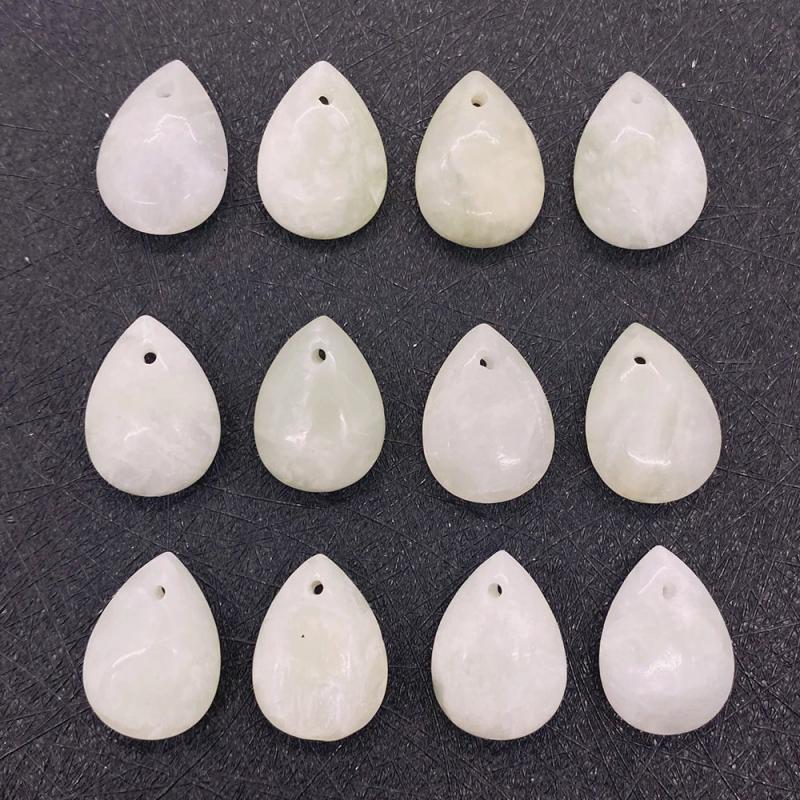 5pcs Water Drop Shaped Pendants Natural Semi-precious Stone DIY 13x18mm
