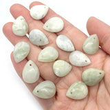 5pcs Water Drop Shaped Pendants Natural Semi-precious Stone DIY 13x18mm