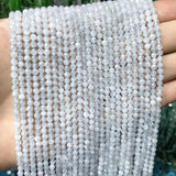 Natural Aquamarine Faceted Beads for Jewelry Making DIY Earrings Bracelet
