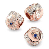 10Pcs Triple Amulet Charm Shining Omniscient Eye Charm Fatima Guardian Hand...