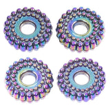 20pcs Alloy Gear Hole Beads 8mm Rainbow DIY Jewelry Bracelet Necklace