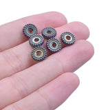 20pcs Alloy Gear Hole Beads 8mm Rainbow DIY Jewelry Bracelet Necklace