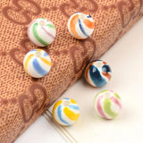 10mm Hand-painted Water Textured Ceramic Beads for DIY Earrings Bracelet