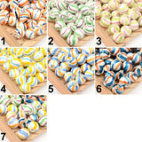 10mm Hand-painted Water Textured Ceramic Beads for DIY Earrings Bracelet