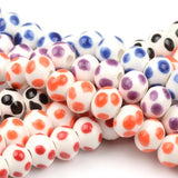 12mm Ceramic Beads Football Speckle Earrings Bracelet DIY Jewelry Making