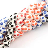 12mm Ceramic Beads Football Speckle Earrings Bracelet DIY Jewelry Making