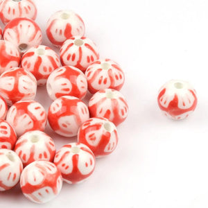10mm Hand-painted Ceramic Beads for Jewelry Making DIY