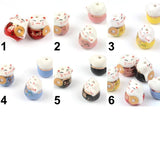 18mm Ceramic Lucky Cat DIY Ornament Beads for Jewelry Making