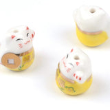 18mm Ceramic Lucky Cat DIY Ornament Beads for Jewelry Making