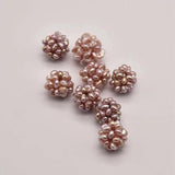 2 Pcs Natural Purple Pearl Flower Ball Earrings DIY Accessory