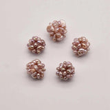2 Pcs Natural Purple Pearl Flower Ball Earrings DIY Accessory