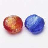 10pcs Mixed Glass Beads Flat Round for Jewelry Making DIY Bracelet Necklace