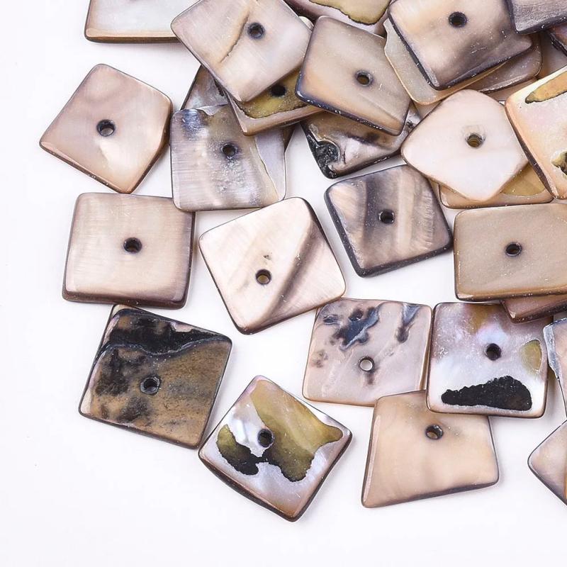 50Pcs Shell Beads Square Spacer for Jewelry Making DIY Bracelet