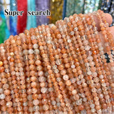 Golden Strawberry Crystal Quartz Small Bead Spacer Jewelry Making DIY 15inches