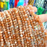 Golden Strawberry Crystal Quartz Small Bead Spacer Jewelry Making DIY 15inches