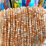Golden Strawberry Crystal Quartz Small Bead Spacer Jewelry Making DIY 15inches
