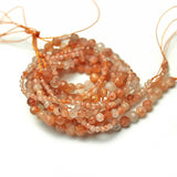 Golden Strawberry Crystal Quartz Small Bead Spacer Jewelry Making DIY 15inches