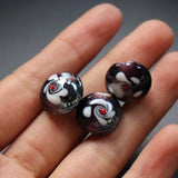 20pcs 16mm Dark Purple Lampwork Glass Flower Beads Charms