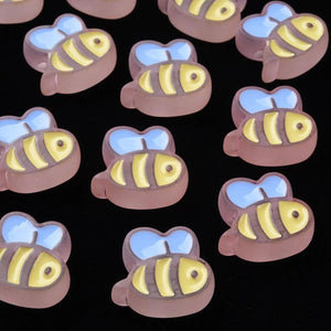 10pcs Frosted Acrylic Spacer Beads - Enamel Bee Beads for Jewelry Making DIY