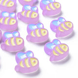 10pcs Frosted Acrylic Spacer Beads - Enamel Bee Beads for Jewelry Making DIY