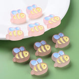10pcs Frosted Acrylic Spacer Beads - Enamel Bee Beads for Jewelry Making DIY