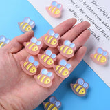 10pcs Frosted Acrylic Spacer Beads - Enamel Bee Beads for Jewelry Making DIY