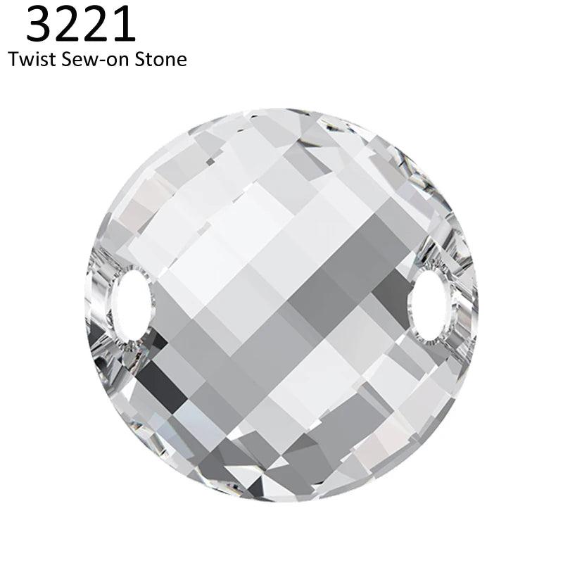 Austria Crystal 18mm Twist Sew-on Stone Rhinestone DIY Jewelry