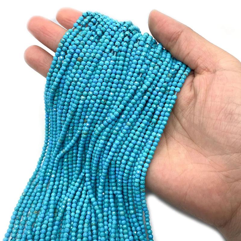 2/3/4mm Round Turquoise Gemstone Beads for DIY Jewelry Production