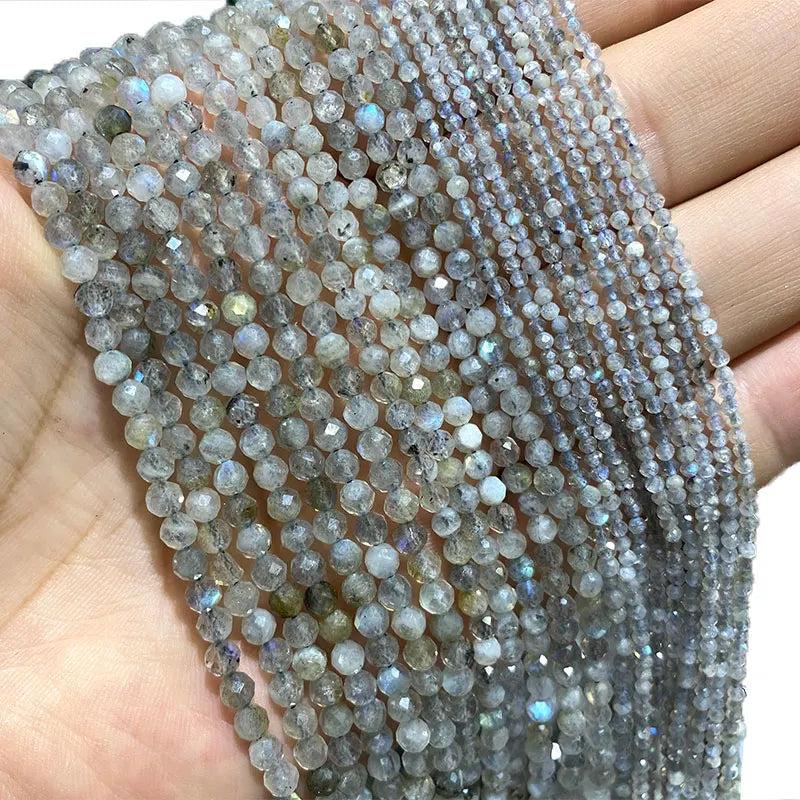 Labradorite Faceted Round Beads for DIY Jewelry Making 15''