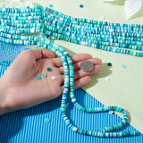 Polymer Clay Beads Colorful Flat Round Beads for DIY Bracelet Jewelry Making