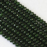 Green Chalcedony Jades Abacus Faceted Beads 2X4mm 4X6mm 5X8mm