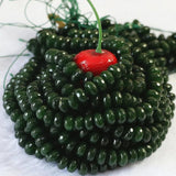 Green Chalcedony Jades Abacus Faceted Beads 2X4mm 4X6mm 5X8mm