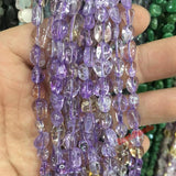 Pretty Purple Yellow Ametrine Loose Beads Natural Stone 15''
