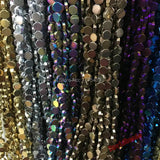Hematite Hexagon Spacer Beads 6mm Purple Rainbow Silver Plated