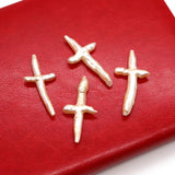 Natural Freshwater Pearl Beads Cross Shaped DIY Necklace Earrings