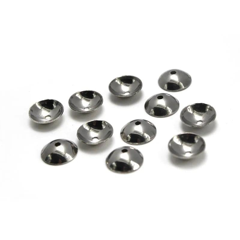 100pcs Stainless Steel Round Flower Bead End Caps For Jewelry Making