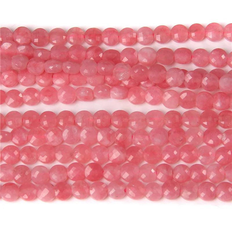 Natural Stone Flat Round Bead Turtle Back Gems Loose Beaded for Jewelry Making
