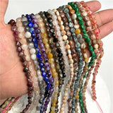 Natural Stone Flat Round Bead Turtle Back Gems Loose Beaded for Jewelry Making
