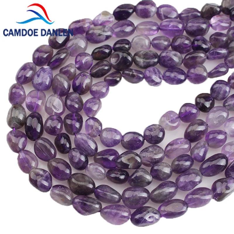 6-8mm 8-10mm Amethyst Crystal Beads 15in for Jewelry Making