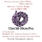 6-8mm 8-10mm Amethyst Crystal Beads 15in for Jewelry Making